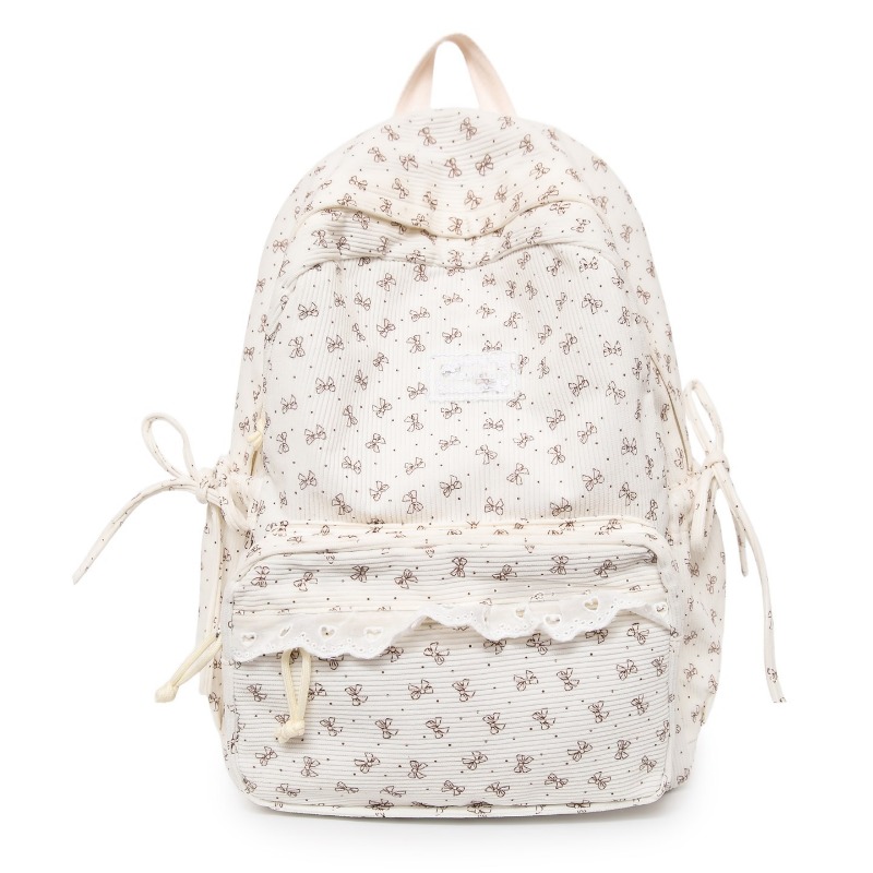 Women'S Young Bags - Zimowy plecak z sztruksu z nadrukiem