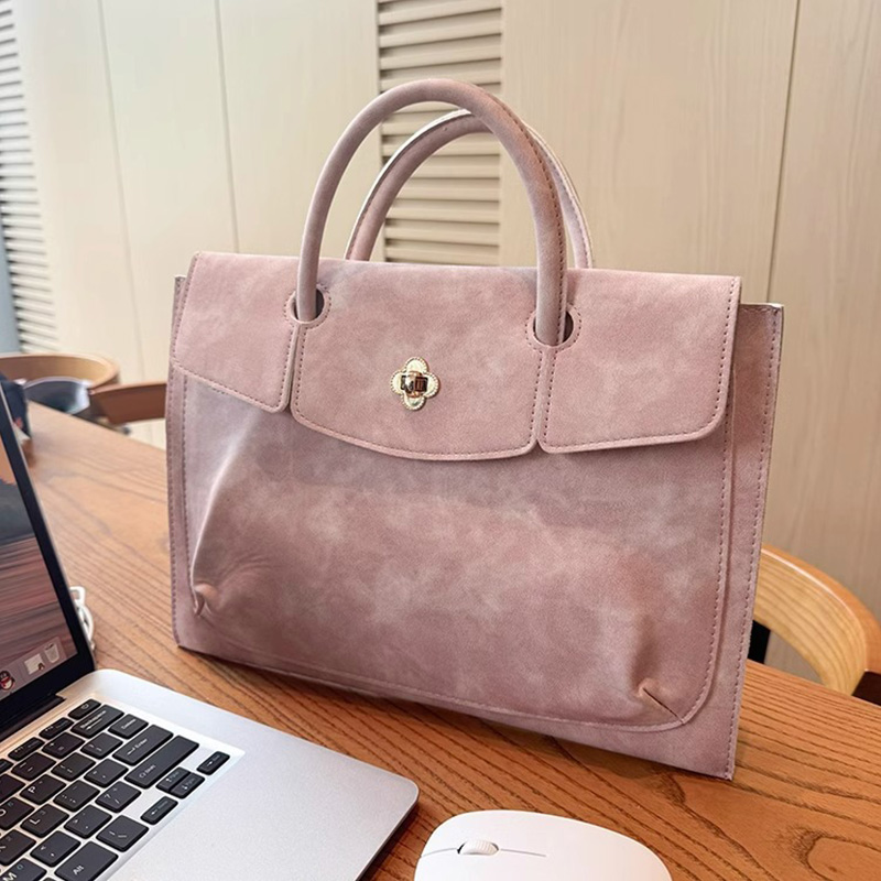 Women Hand Bags For Office - Elegancka różowa torba na laptopa z