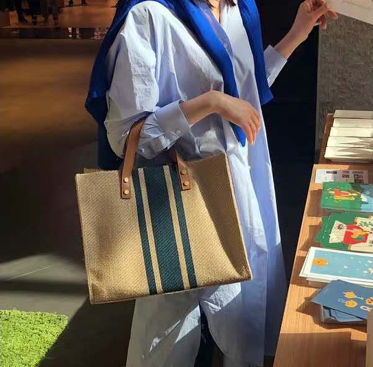 Torba płócienna w paski 2026,  – Women Hand Bags For Office recenzja i cena